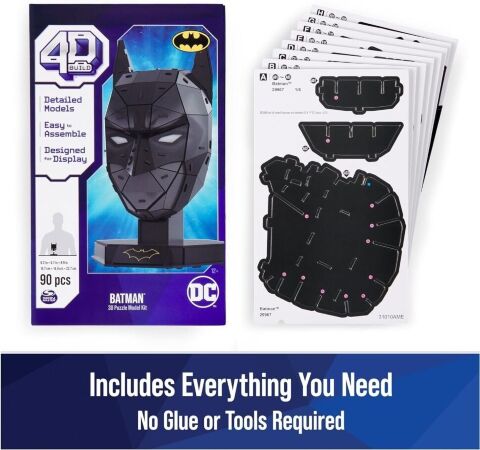 Пазл 4D Build DC Batman Puzzle Model Kit 3D картон Бетмен 90 шт. -   -  