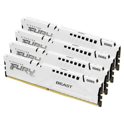 Модуль памяти для компьютера DDR5 128GB (4x32GB) 5600 MHz FURY Beast White Kingston Fury (ex.HyperX) (KF556C40BWK4-128) - Нулевой остаток (Feed) - Нулевой остаток (Feed)