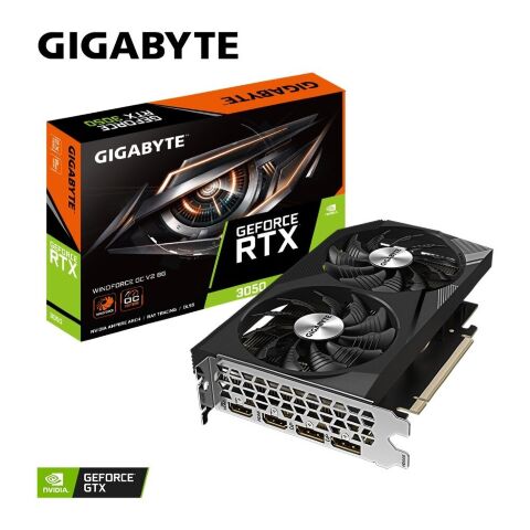 Видеокарта GIGABYTE GeForce RTX3050 8Gb WINDFORCE OC V2 (GV-N3050WF2OCV2-8GD) - Нулевой остаток (Feed)  - Нулевой остаток (Feed) 