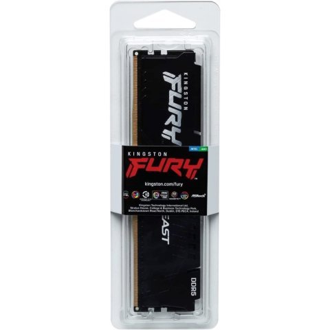 Модуль памяти для компьютера DDR5 32GB 5200 MHz Fury Beast Black Kingston Fury (ex.HyperX) (KF552C40BB-32) - Нулевой остаток (Feed) - Нулевой остаток (Feed)
