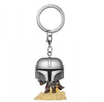 Брелок Funko Pocket Star Wars Keychain The Mandalorian фанко Мандалорець з бластером - -