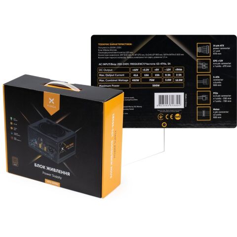 Блок питания Vinga 500W (VPS-500B1) - Блоки питания  - Блоки питания 