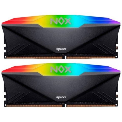 Модуль памяти для компьютера DDR4 32GB (2x16GB) 3200 MHz NOX RGB Black Apacer (AH4U32G32C28YNBAA-2) - Нулевой остаток (Feed)  - Нулевой остаток (Feed) 