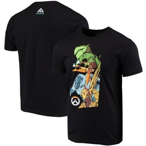 Футболка Mens Black Overwatch Multi-Character Archives T-Shirt (размер L) -   -  