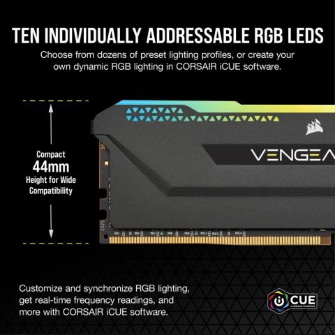 Модуль памяти для компьютера DDR4 32GB (2x16GB) 3600 MHz Vengeance RGB PRO SL Black Corsair (CMH32GX4M2D3600C18) - Нулевой остаток (Feed) - Нулевой остаток (Feed)