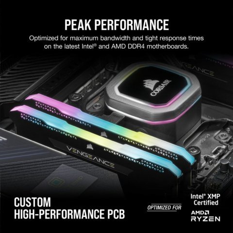 Модуль памяти для компьютера DDR4 32GB (2x16GB) 3600 MHz Vengeance RGB PRO SL Black Corsair (CMH32GX4M2D3600C18) - Нулевой остаток (Feed) - Нулевой остаток (Feed)