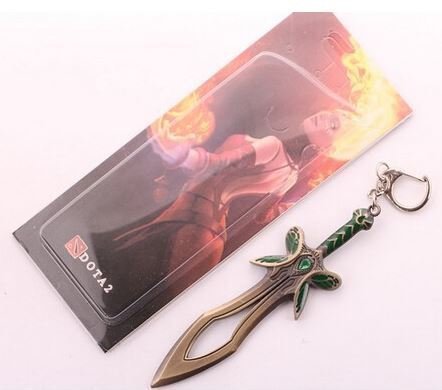 Брелок DOTA 2 Butterfly Sword Дота 2 меч метал колір бронза 6 см. -   -  
