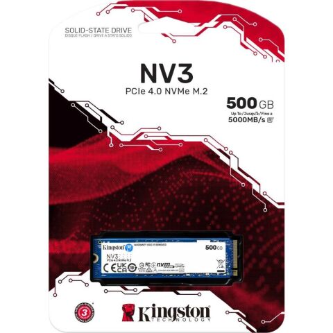 Накопитель SSD M.2 2280 500GB Kingston (SNV3S/500G) - Внутренние SSD  - Внутренние SSD 