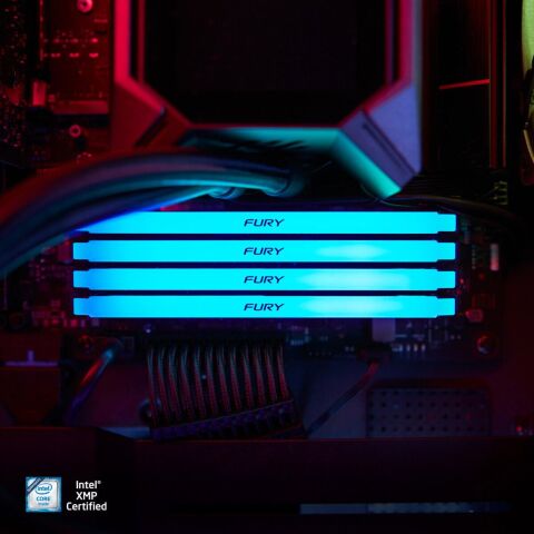 Модуль памяти для компьютера DDR4 8GB 3200 MHz Beast RGB Kingston Fury (ex.HyperX) (KF432C16BB2A/8WP) - Модули памяти для компьютера - Модули памяти для компьютера