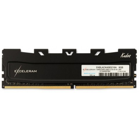 Модуль памяти для компьютера DDR4 8GB 3200 MHz Kudos Black eXceleram (EKBLACK4083216A) - Нулевой остаток (Feed) - Нулевой остаток (Feed)