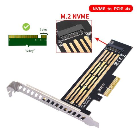 Контроллер Dynamode M.2 SSD NVMe M-Key to PCI-E 3.0 x4/ x8/ x16, full profile br (PCI-Ex4- M.2 M-key) - Нулевой остаток (Feed)  - Нулевой остаток (Feed) 