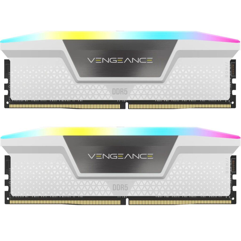 Модуль памяти для компьютера DDR5 32GB (2x16GB) 6400 MHz Vengeance RGB White Corsair (CMK32GX5M2B6400Z36W)