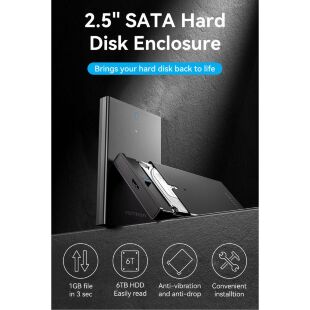 Карман внешний Vention 2.5" HDD/SSD USB 3.0 Micro-B Black (KPAB0)