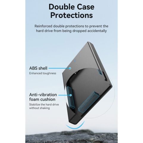 Карман внешний Vention 2.5" HDD/SSD USB 3.0 Micro-B Black (KPAB0) - Аксессуары к HDD  - Аксессуары к HDD 