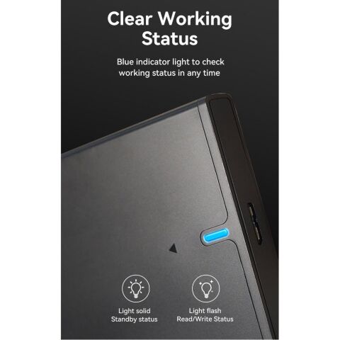 Карман внешний Vention 2.5" HDD/SSD USB 3.0 Micro-B Black (KPAB0) - Аксессуары к HDD  - Аксессуары к HDD 