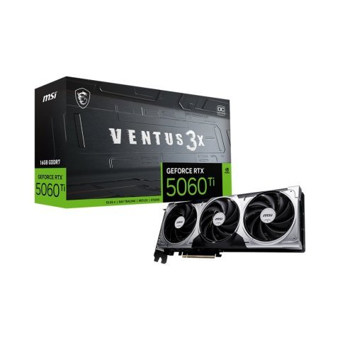 Видеокарта MSI GeForce RTX5060Ti 16Gb VENTUS 3X OC (RTX 5060 Ti 16G VENTUS 3X OC) - Нулевой остаток (Feed) - Нулевой остаток (Feed)