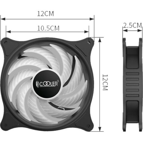Кулер для корпуса PcCooler FX-120-3 - Вентиляторы к корпусам  - Вентиляторы к корпусам 