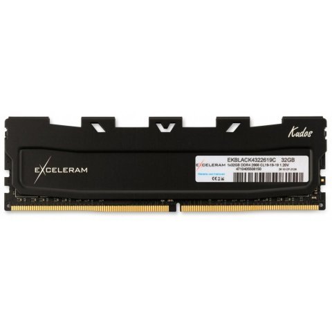 Модуль памяти для компьютера DDR4 32GB 2666 MHz Black Kudos eXceleram (EKBLACK4322619C) - Нулевой остаток (Feed) - Нулевой остаток (Feed)