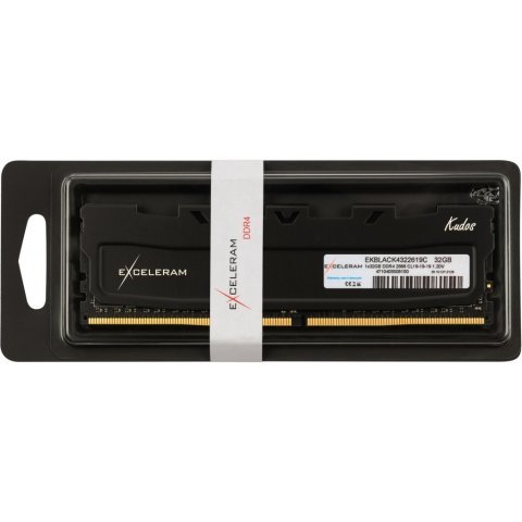 Модуль памяти для компьютера DDR4 32GB 2666 MHz Black Kudos eXceleram (EKBLACK4322619C) - Нулевой остаток (Feed) - Нулевой остаток (Feed)
