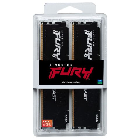 Модуль памяти для компьютера DDR5 16GB (2x8GB) 6000 MHz Beast Kingston Fury (ex.HyperX) (KF560C36BBEK2-16) - Нулевой остаток (Feed)  - Нулевой остаток (Feed) 