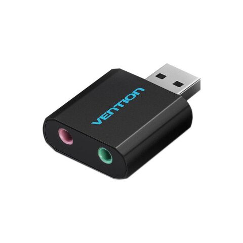 Звуковая плата Vention Audio USB 2х3,5mm jack Metal (VAB-S17-B) - Звуковые платы  - Звуковые платы 