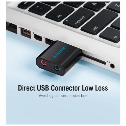Звуковая плата Vention Audio USB 2х3,5mm jack Metal (VAB-S17-B) - Звуковые платы  - Звуковые платы 