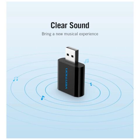 Звуковая плата Vention Audio USB 2х3,5mm jack Metal (VAB-S17-B) - Звуковые платы  - Звуковые платы 