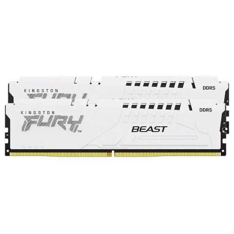 Модуль памяти для компьютера DDR5 64GB (2x32GB) 5600 MHz FURY Beast White Kingston Fury (ex.HyperX) (KF556C40BWK2-64) - Нулевой остаток (Feed) - Нулевой остаток (Feed)