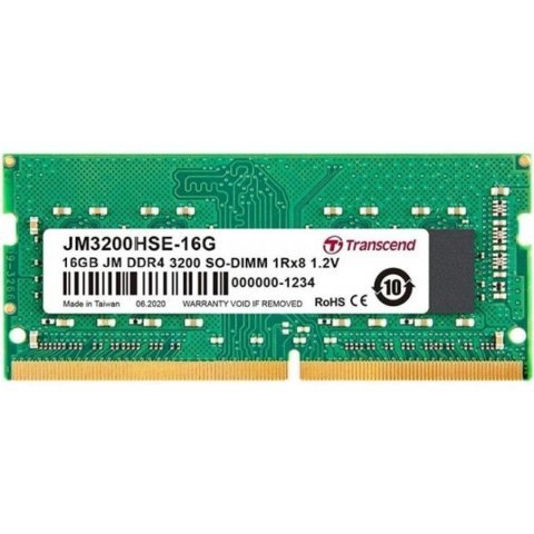 Модуль памяти для ноутбука SoDIMM DDR4 16GB 3200 MHz Transcend (JM3200HSE-16G) - Нулевой остаток (Feed) - Нулевой остаток (Feed)