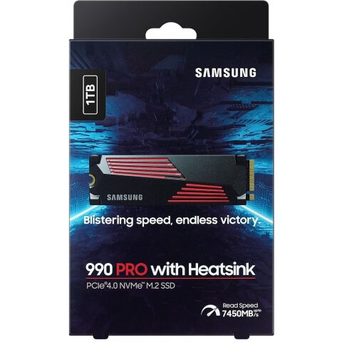 Накопитель SSD M.2 2280 1TB 990 PRO with Heatsink Samsung (MZ-V9P1T0CW) - Внутренние SSD  - Внутренние SSD 