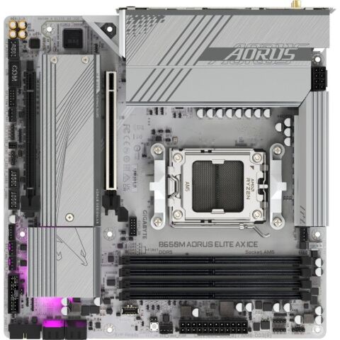 Материнская плата GIGABYTE B650M AORUS ELITE AX ICE (B650M A ELITE AX ICE) - Нулевой остаток (Feed) - Нулевой остаток (Feed)