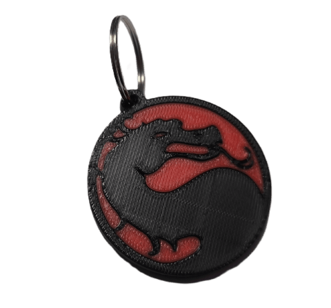 Брелок Mortal Kombat Logo Keychain ABS пластик 4 см. - -