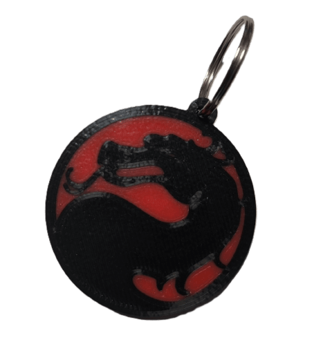 Брелок Mortal Kombat Logo Keychain ABS пластик 4 см. - -