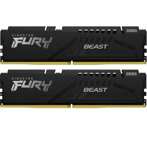 Модуль памяти для компьютера DDR5 16GB (2x8GB) 6000 MHz Beast Black EXPO Kingston Fury (ex.HyperX) (KF560C30BBEK2-16) - Нулевой остаток (Feed) - Нулевой остаток (Feed)
