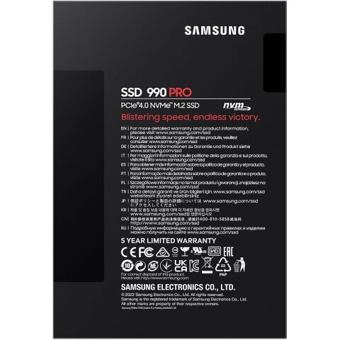 Накопитель SSD M.2 2280 1TB 990 PRO Samsung (MZ-V9P1T0BW) - Нулевой остаток (Feed) - Нулевой остаток (Feed)