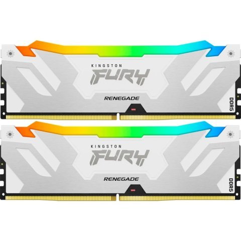 Модуль памяти для компьютера DDR5 32GB (2x16GB) 7600 MHz Renegade RGB White XMP Kingston Fury (ex.HyperX) (KF576C38RWAK2-32) - Нулевой остаток (Feed) - Нулевой остаток (Feed)