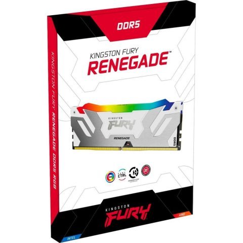 Модуль памяти для компьютера DDR5 32GB (2x16GB) 7600 MHz Renegade RGB White XMP Kingston Fury (ex.HyperX) (KF576C38RWAK2-32) - Нулевой остаток (Feed) - Нулевой остаток (Feed)