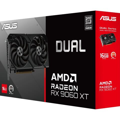 Видеокарта ASUS Radeon RX 9060 XT 16Gb DUAL OC (DUAL-RX9060XT-16G) - Видеокарты  - Видеокарты 
