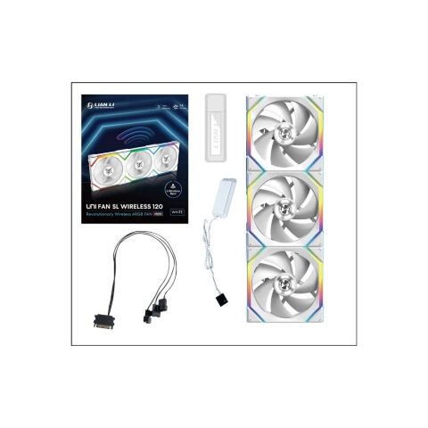 Кулер для корпуса Lian Li Uni Fan SL WIRELESS 120-3, White (G99.12SL1W3W.00) - Нулевой остаток (Feed)  - Нулевой остаток (Feed) 