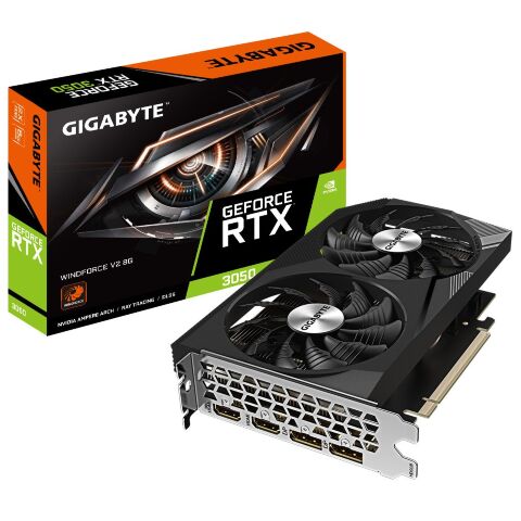Видеокарта GIGABYTE GeForce RTX3050 8Gb WINDFORCE V2 (GV-N3050WF2V2-8GD) - Нулевой остаток (Feed) - Нулевой остаток (Feed)