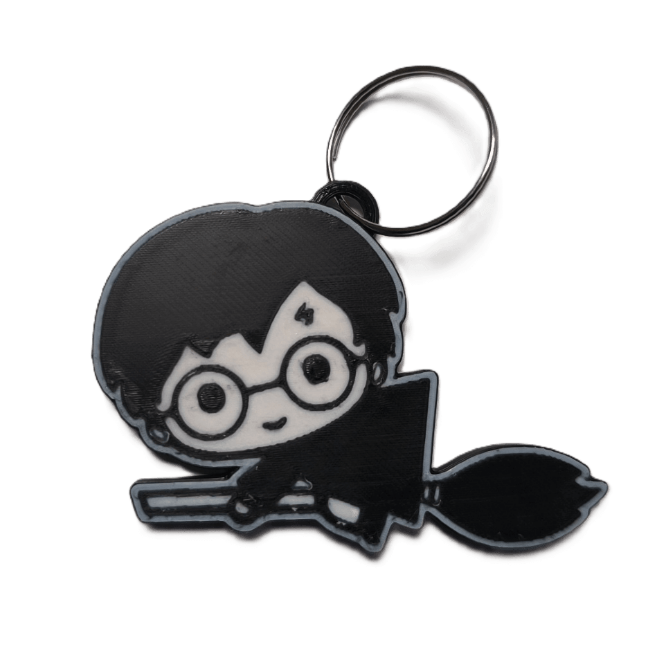 Брелок Harry Potter Гаррі на мітлі Keychain ABS пластик 6 см.
