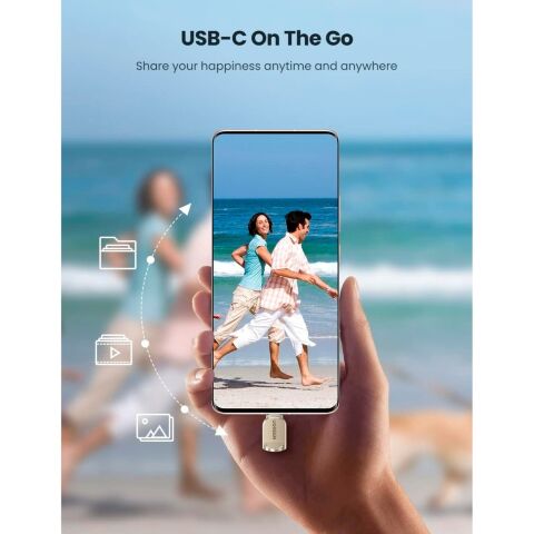 Считыватель флеш-карт UGREEN USB-C to TF 3.0 CM331 Light Golden (80124) - Кардридеры - Кардридеры