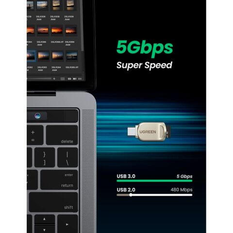 Считыватель флеш-карт UGREEN USB-C to TF 3.0 CM331 Light Golden (80124) - Кардридеры - Кардридеры
