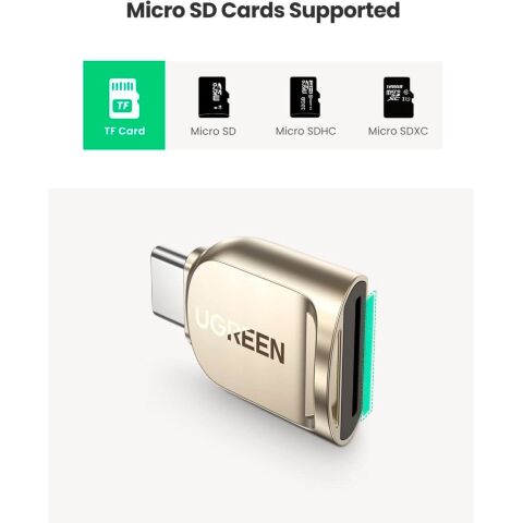 Считыватель флеш-карт UGREEN USB-C to TF 3.0 CM331 Light Golden (80124) - Кардридеры - Кардридеры