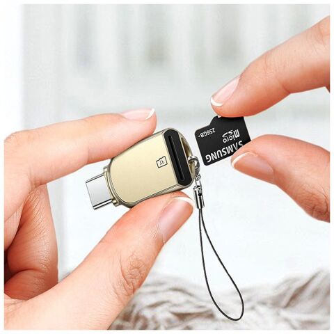 Считыватель флеш-карт UGREEN USB-C to TF 3.0 CM331 Light Golden (80124) - Кардридеры - Кардридеры