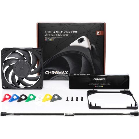 Кулер для корпуса Noctua REDUX (NF-A12x25 PWM CHROMAX. BLACK. SWAP) - Нулевой остаток (Feed) - Нулевой остаток (Feed)