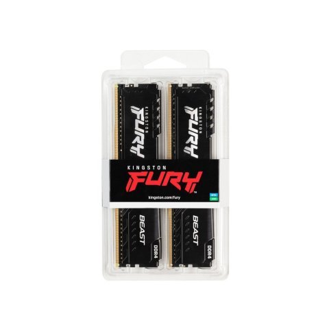 Модуль памяти для компьютера DDR4 32GB (2x16GB) 3200 MHz Fury Beast Black Kingston Fury (ex.HyperX) (KF432C16BBK2/32) - Нулевой остаток (Feed)  - Нулевой остаток (Feed) 