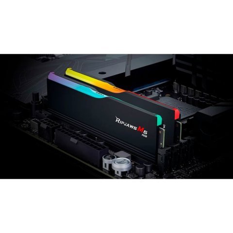 Модуль памяти для компьютера DDR5 32GB (2x16GB) 6000 MHz Ripjaws M5 RGB Matte Black G.Skill (F5-6000J3040F16GX2-RM5RK) - Нулевой остаток (Feed) - Нулевой остаток (Feed)