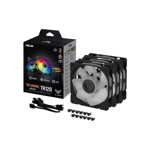 Кулер для корпуса ASUS TUF Gaming TR120 ARGB Reverse Triple Pack Black (90DA00D0-B09020) - Вентиляторы к корпусам - Вентиляторы к корпусам