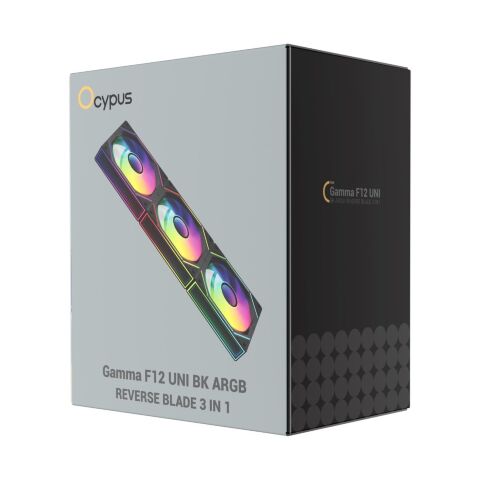 Кулер для корпуса OCYPUS GAMMA F12 UNI BK ARG (GAMMA-F12-BK3AM01U-GL) - Вентиляторы к корпусам  - Вентиляторы к корпусам 